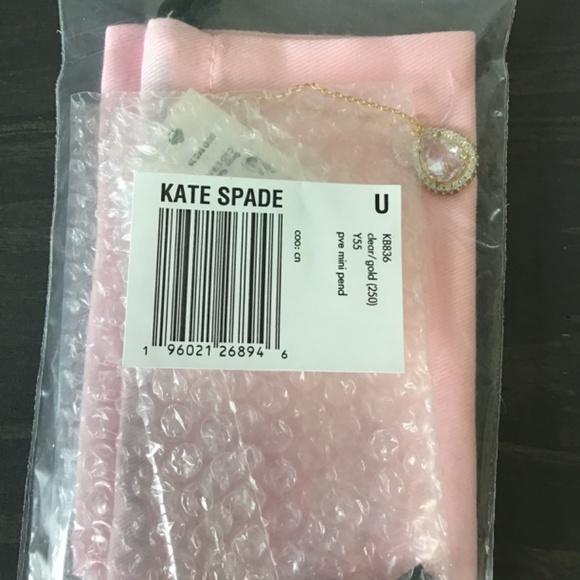 KATE SPADE NEW YORK Cubic Zirconia Pear-Shape Halo Mini Pendant Necklace - Picture 7 of 7